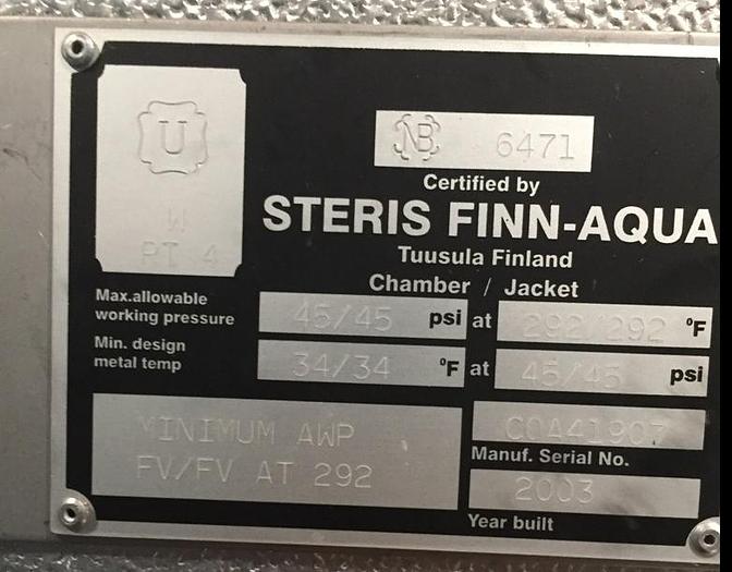 Used Autoclave, 61" x 61" x 85", Finn-Aqua, 316 S/st, GMP Sterilizer, #C741898