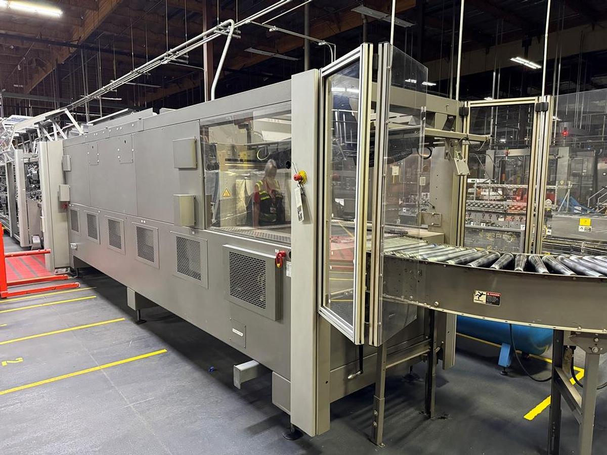 Used Bottling Line, 400 BPM, US Bottlers Filler, Krones Labelers, Fuji Intersleeve, Kisters Packer, #5991610