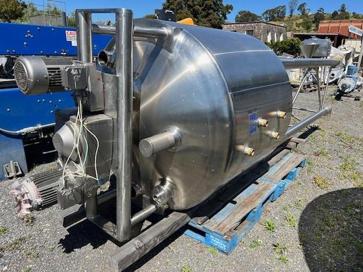 Used Tank, 300 Gallon, 316L Stainless Steel, Jacketed, Scrape Agitated, Feldmeier #S745371