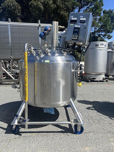 Used Reactor, 25 Gallon (400 Liters), 316L Stainless Steel, Jackted, Agitated #S745440