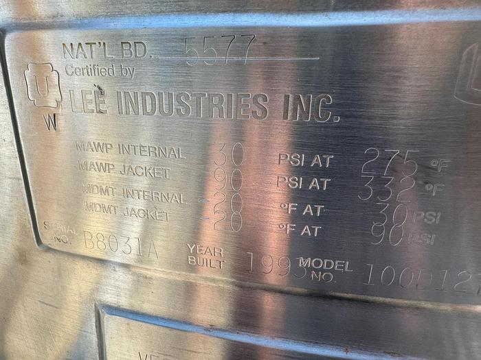 Used Kettle, 100 Gallon, Vacuum Rated, Tilt, 30 PSI, Triple Motion - #4760127