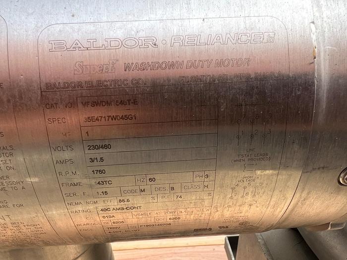 Used Belt Conveyor, 18” X 6’, Stainless Steel, Frontmatec #S745315