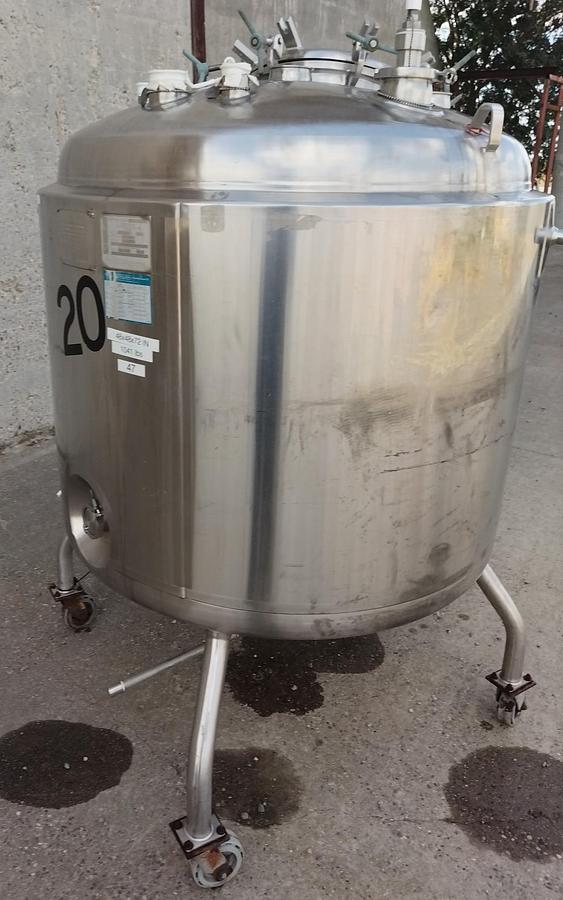 Used Tank, 264 Gallon (1,000 Liter), Mueller, Jacketed, Stainless, 35 PSI / Full Vacuum, #5991457