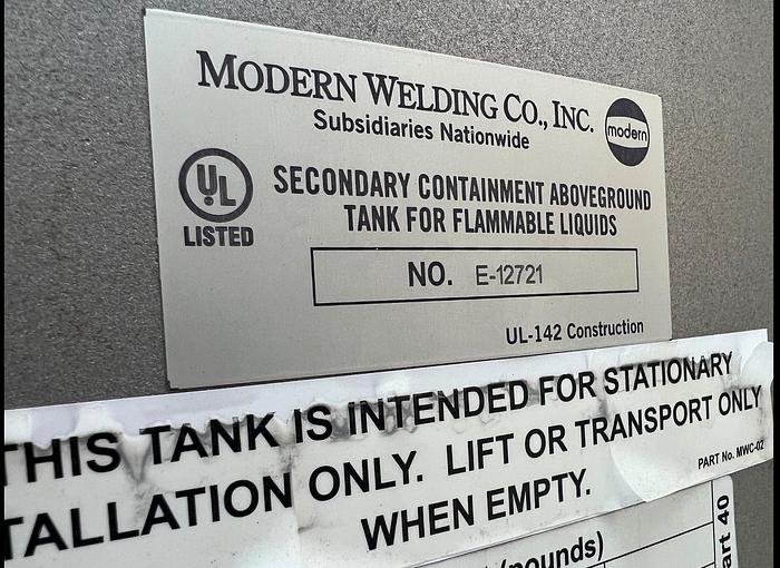 Used Tank, 4,000 Gallon, Stainless Steel, UL-142 Vessel, Modern Welding #S745125