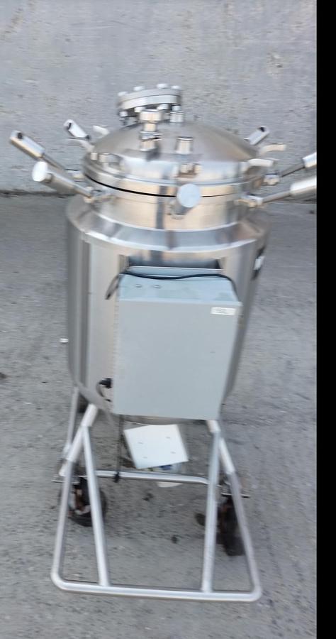 Used Tank, 39 Gallon (150 Liter), 316 Stainless Steel, Jacketed, Agitated, 45 PSI, Precision Stainless, #5991487