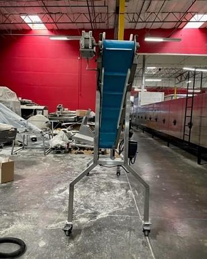 Used Conveyor, Belt, Incline, Cleated, 12" x 91", Stainless Steel, Andgar, 1 HP #C745226