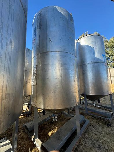 Used Tank, 750 Gallon, 316 Stainless Steel, Cone Bottom, #5991011