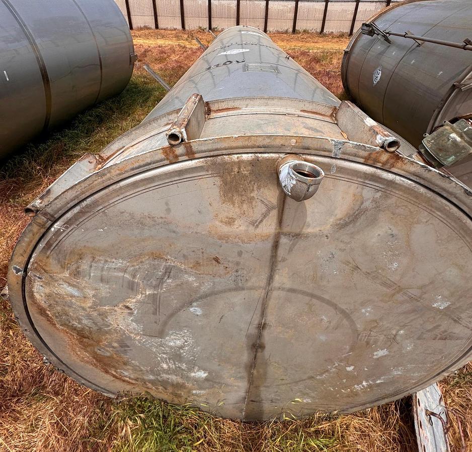 Used Tank, 4,200 Gallon, Stainless Steel, 6' Dia x 20' H, Valley Foundry, UL rated, #5991327