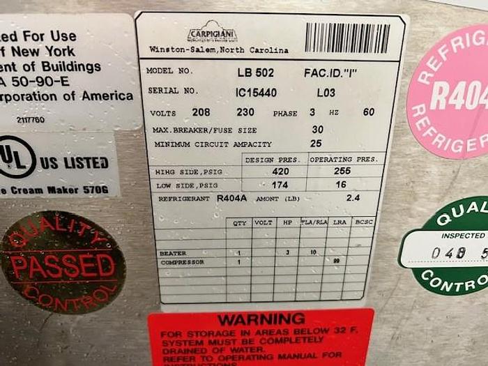 Used Carpigiani LB502 Ice Cream Freezer #4454448
