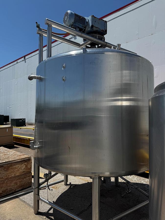 Used Tank, 1,500 Gallon, Stainless Fabrication, Jacketed, Agitated, Stainless Steel, #