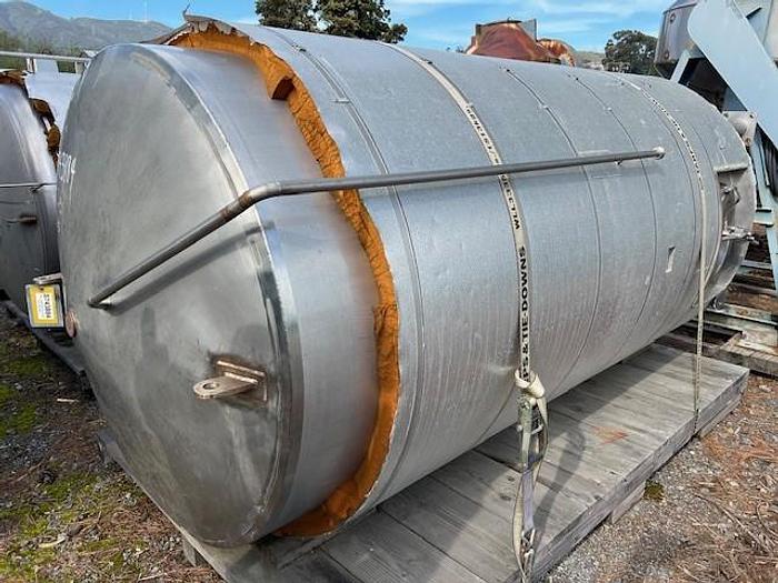 Used Tank, 1,300 Gallon, S/st, CT/CB, Insul, Spray Ball #S743884