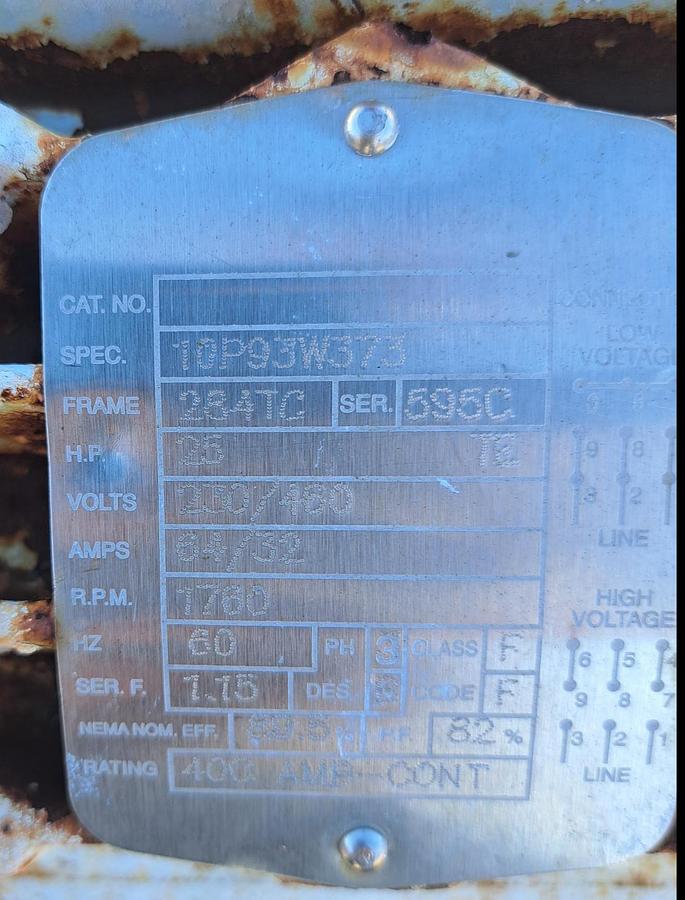 Used Pump, Moyno, 25 HP, 4", S/st, Robbin, Mdl 2FFC10HSJE #S740722