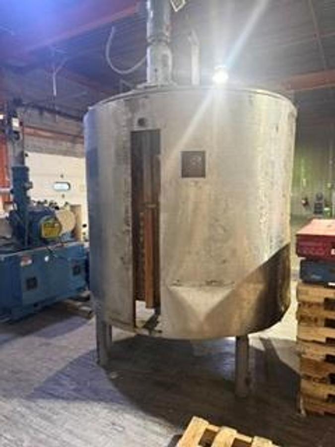 Used Tank, 850 Gallon, Stainless Steel, Jacketed, Agitated, #5991116