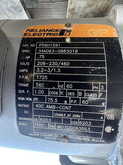 Used Valve, Rotary, Airlock, 8", C/st, Kice, 3/4 Hp, #S745077