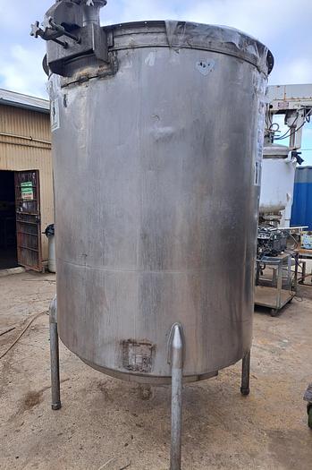 Used Tank, 800-Gallon, Stainless Steel, Agitated, MIX-MOR Mixer #5991290
