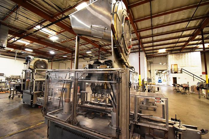 Used Capper, Automatic, 3-Spindle, Screw Capper, Cap Elevator and Hopper #5991096
