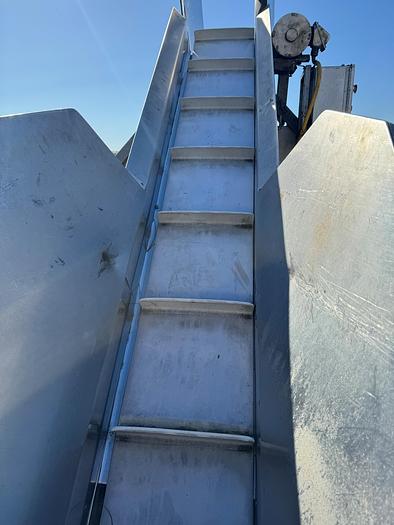 Used Conveyor, Belt, 12" X 8', Stainless Steel, Inclined, Cleated Belt #S745477