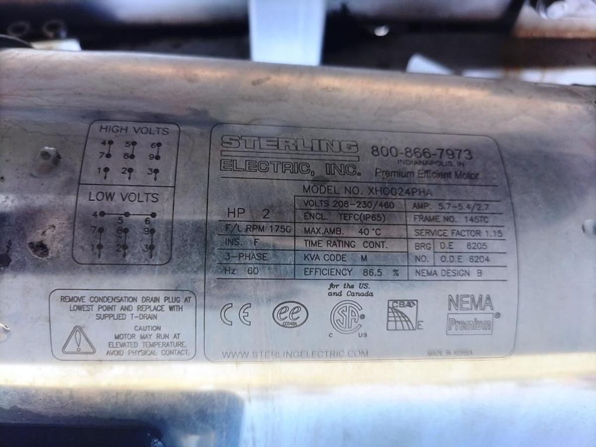 Used Briner, Overflow, Stainless Steel, 12 feet, Volta Belt Conveyor, Waukesha 130 U1 Pump, #5991929