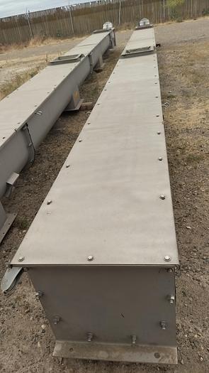 Used Stainless Steel 16" x 36' Long Shaftless Screw Conveyors