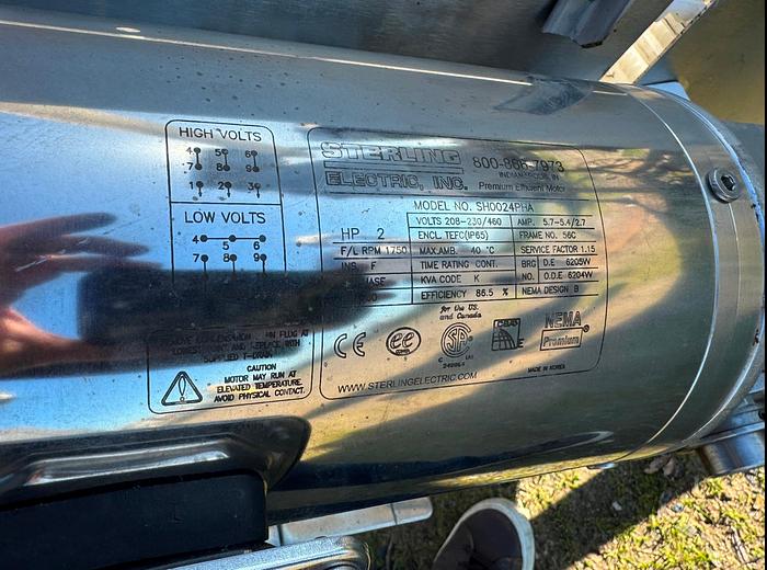 Used Conveyor, Belt, 26" X 20', Z-Frame, Cleated Belt, Washdown #S745472