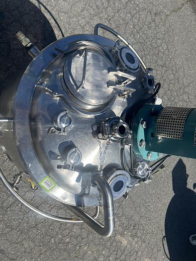 Used Reactor, 50 Gallon (200 Liters), 316L Stainless Steel, Jacketed, 45 PSI Internal, Agitated #S745437