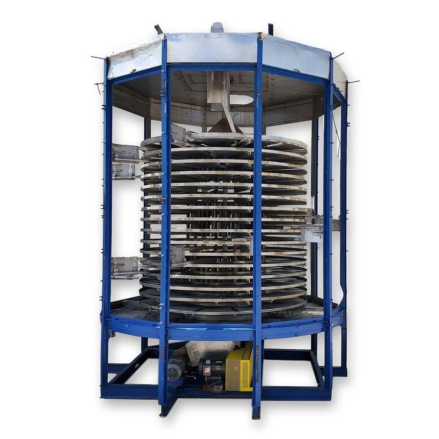 Used Dryer, Turbo, Wyssmont Turbo Tray Dryer Model N-16/22, 16 Trays, Stainless Steel Cladded, 9’-9” Base, 11’-7” Height, #5991639