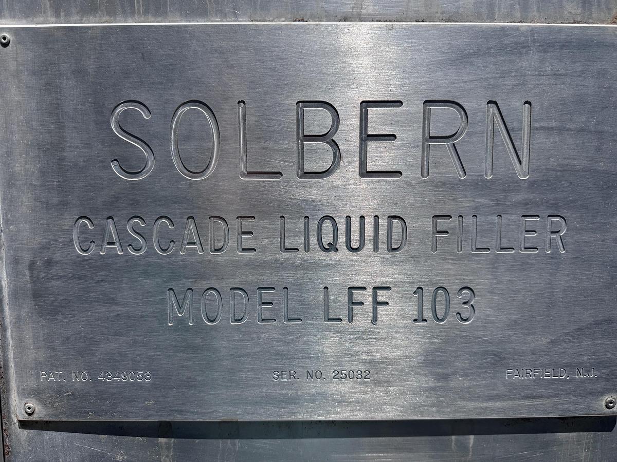 Used Filler, Liquid, Can/Bottle, Solbern LFF-103, Stainless Steel, 1,400 CPM, #5991709