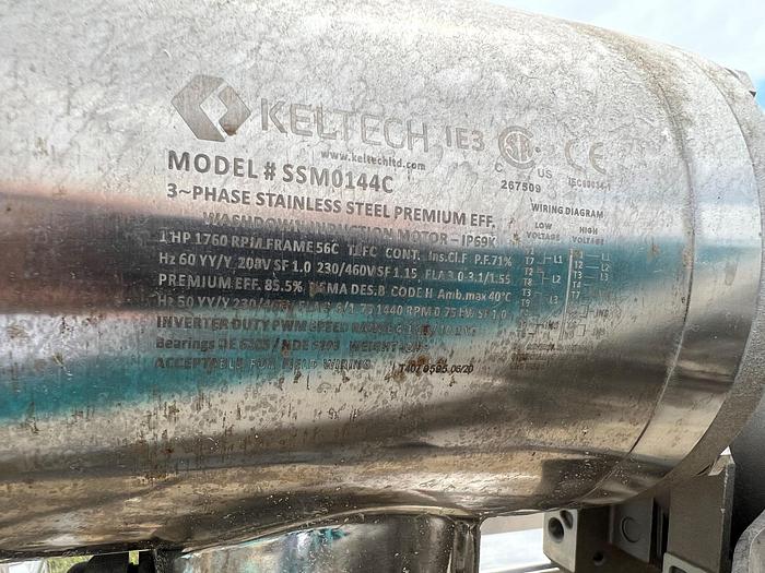 Used Conveyor, Belt, Incline, Cleated, Stainless Steel, 16"x78", Andgar, 1 HP #C745227