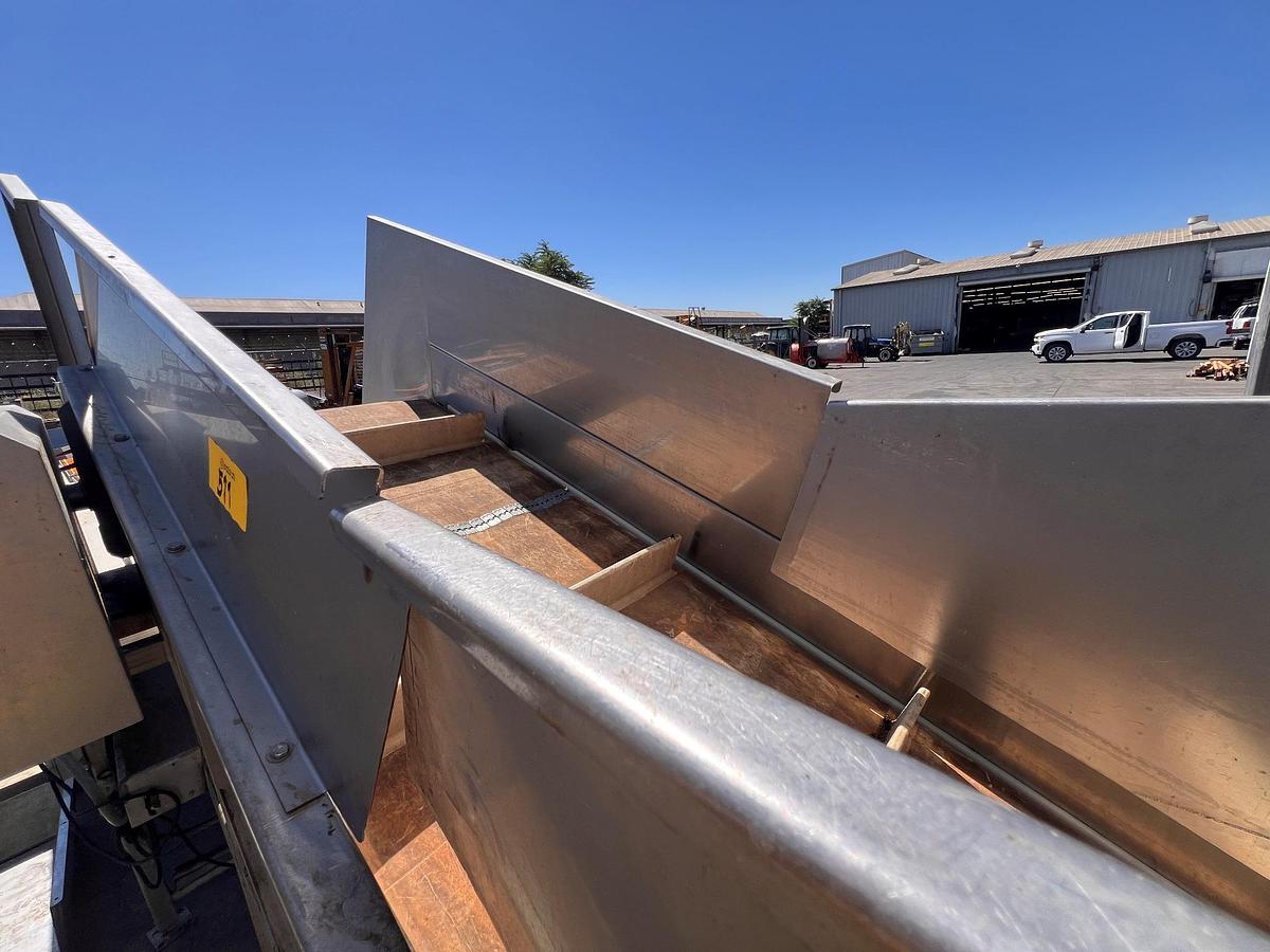 Used Hopper, Stainless Steel, Incline Metering Belt, 56”W x 72”L x 80”H, Sound Ocean Metal Fabricators, #5991524