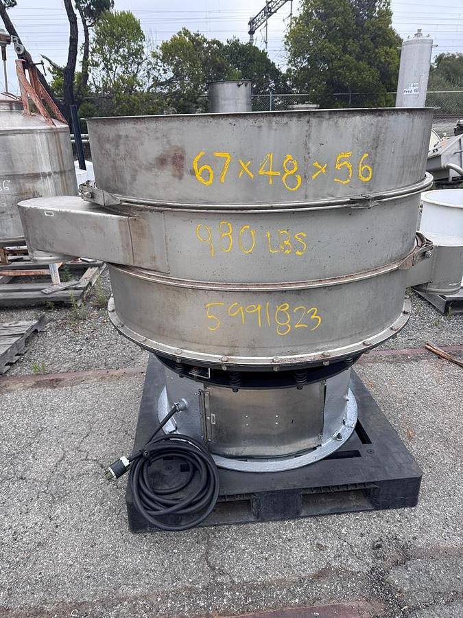 Used Screen, Vibratory, 48" Diameter, Double Deck, Sweco, Stainless Steel, #5991823