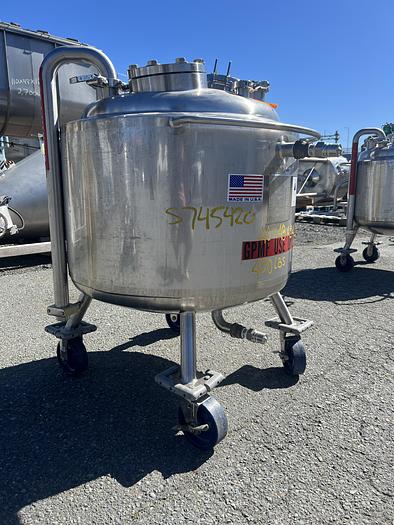 Used Reactor, 40 Gallon (150 Liters), 316L Stainless Steel, Jacketed, 45 PSI Internal #S745420