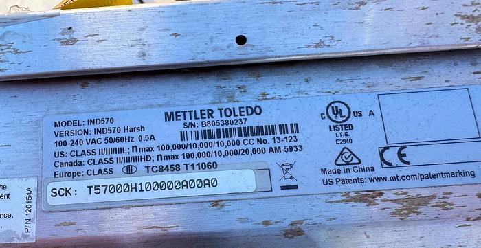 Used Scale, Platform, 42" x 42", 5,000 Pounds, Stainless Steel, Mettler Toledo, IND560, #5991255