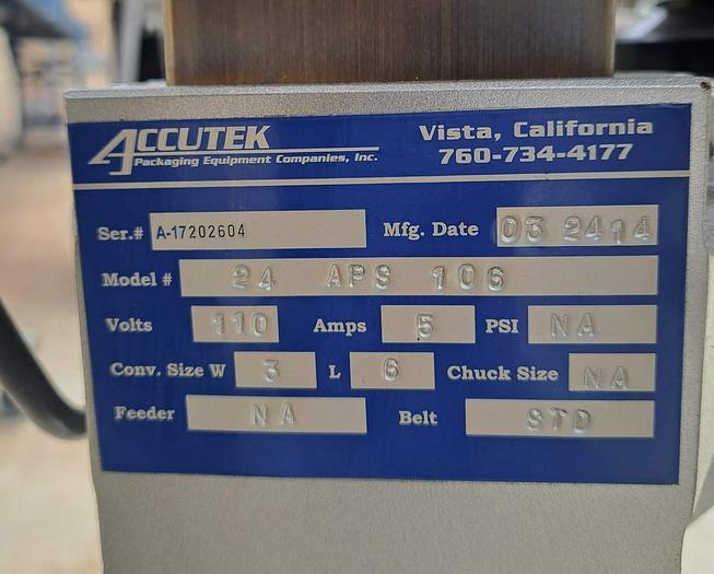 Used Labeler, Pressure Sensitive, Labelette Accutek, Model 24-APS-106