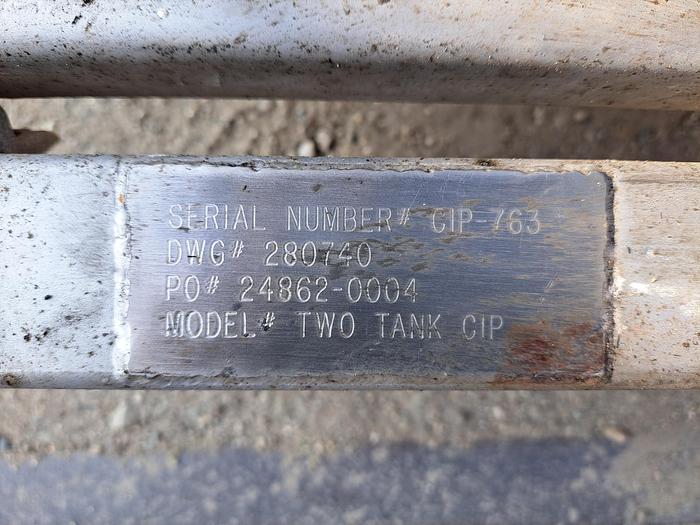 Used CIP Skid, 2-Tank, (2) 200 Gallon, Stainless Steel, APV #S745295
