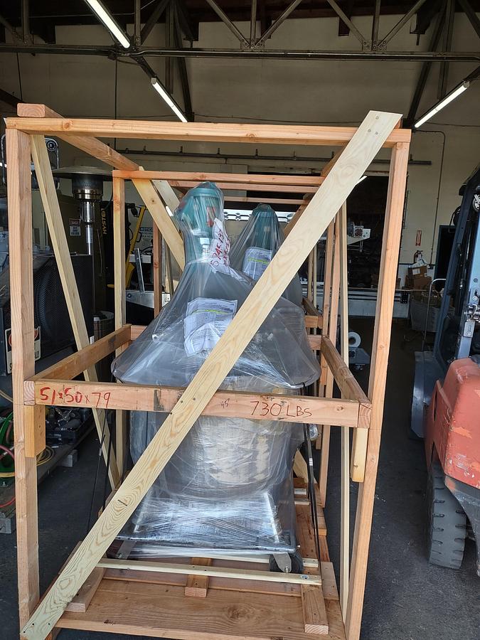 Used Tank, 50 Gallon (200 Liters), 316L Stainless Steel, Jacketed, 45 PSI Internal, Agitated #5991202