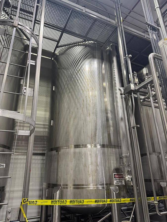 Used Tank, 9,000 Gallon, Feldmeier, Agitated, Stainless Steel, Cone Bottom, Qty 3, #5991617