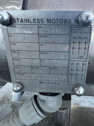 Used Pump, Positive, Waukesha, 060, 3 HP, 2-1/2" In/Out, Stainless #S745453