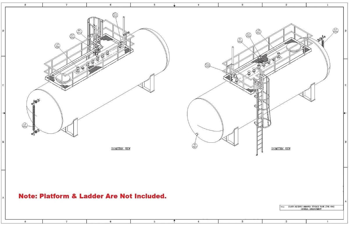 Used Tank, 13,400 Gallon, 304L Stainless Steel, Horizontal, Pressure/Vacuum, ASME, 2018, #5991712
