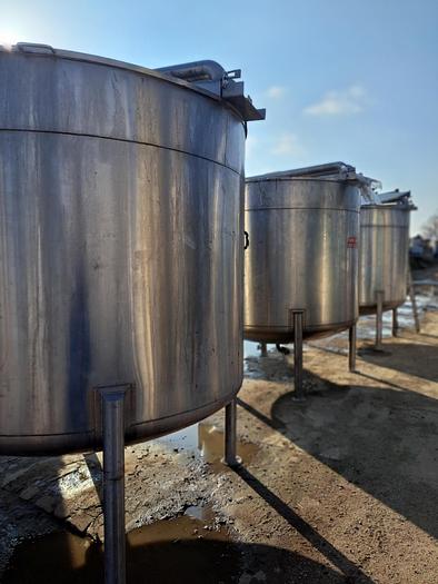 Used Tank, 1,300 Gallon, 316 Stainless Steel, Dish Bottom, JV Northwest, #5991309