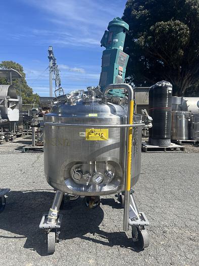 Used Reactor, 50 Gallon (200 Liters), 316L Stainless Steel, Jacketed, 45 PSI Internal, Agitated #S745437