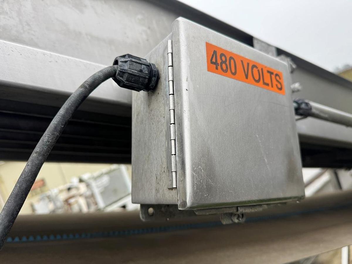 Used Conveyor, Belt, Incline, 24” W x 13’ L, Stainless Steel, Cleated, 2 HP, #5991605