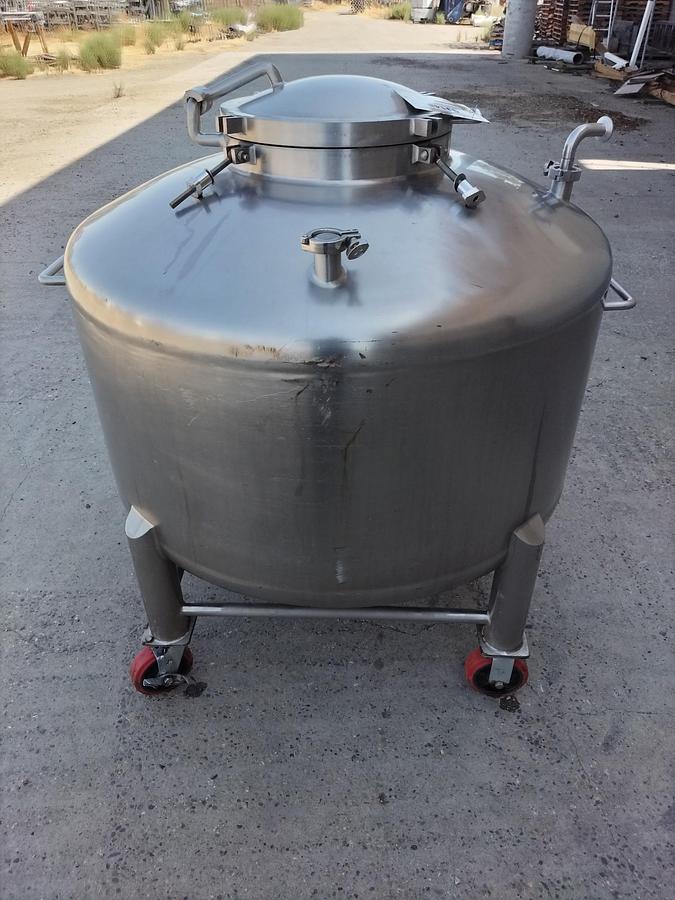 Used Tank, 132 Gallon (500 Liter), 316L Stainless Steel, Jacketed, Full Vacuum, 50 PSI, Lee, #5991493