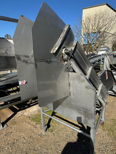 Used Conveyor, Belt, 12" X 8', Stainless Steel, Inclined, Cleated Belt #S745477