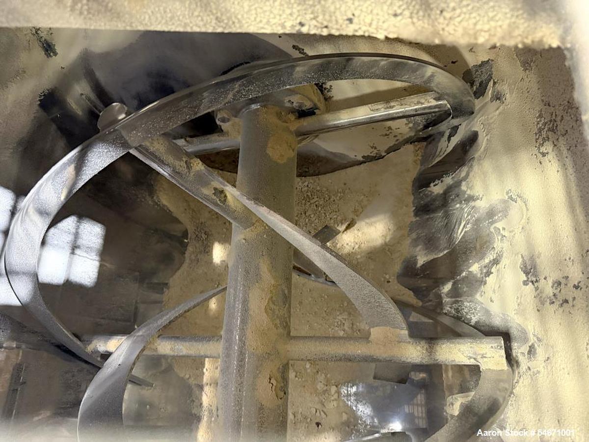 Used Mixer, Ribbon, 35 CF, Stainless Steel, Paul O. Abbe, Model RB-35, 20 HP, Double Spiral, #5992010