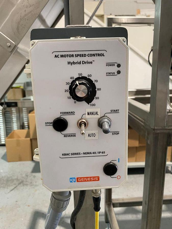 Used Filler, Weigh, Tridyne F-206, 2-Lane Net Weigh Filling System, with Conveyor, #5991637