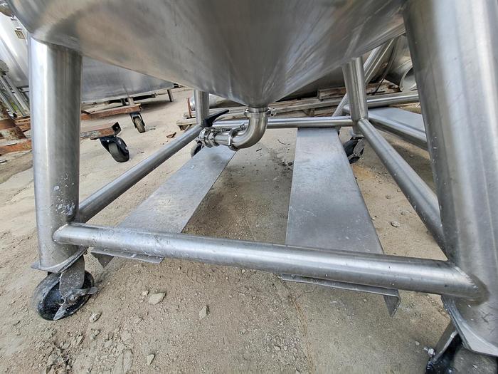 Used Tank, 400 Gallon, 316 Stainless Steel, Dome Top, Cone Bottom, Portable, #5991307