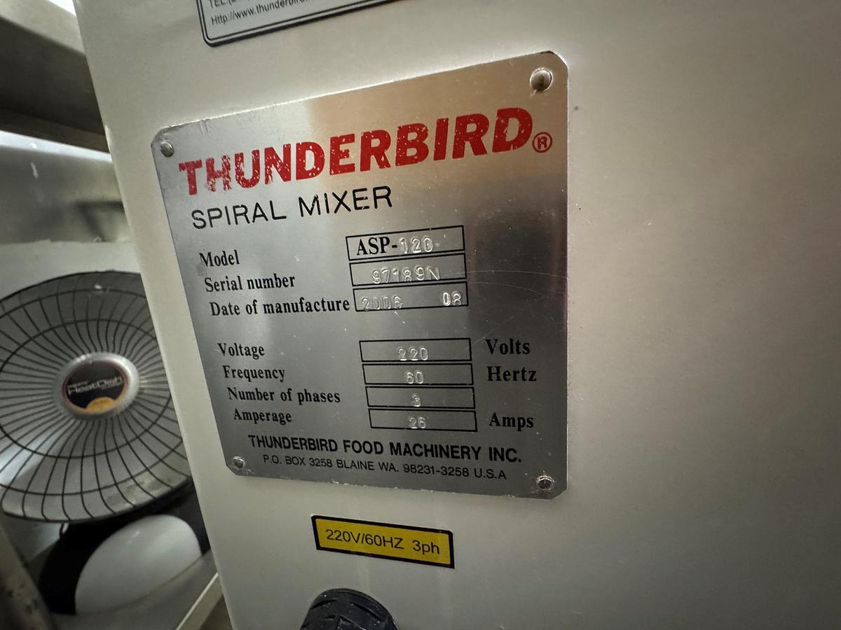 Used Mixer, Dough, Spiral, 250 Pound, Thunderbird ASP-120, 7.5 HP, #5991555