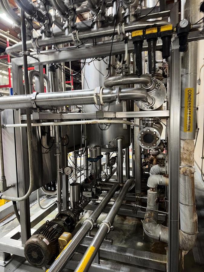 Used CIP, Quantum Solutions, (2) Feldmeier Tanks 450 & 300 Gallon, Heat Exchanger, 10 HP Pump, #5991627