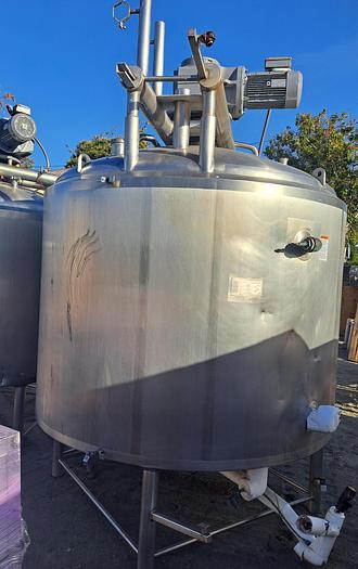 Used Tank, 1,000 Gallon, Jacketed, Scrape Agitated, APV Crepaco #S745294