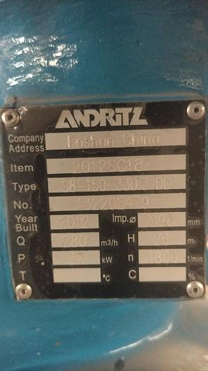 Used Pump, Centrif., 50 HP, S/st, Andritz, Type S8, 8X6, #C741279